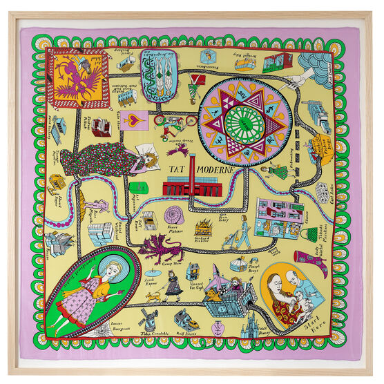 Grayson Perry framed silk scarf